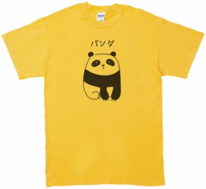 パンダ　動物・生き物　Tシャツ　イエロー