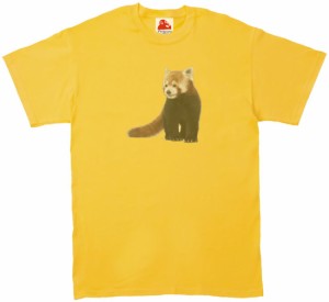 レッサーパンダ　動物・生き物　Tシャツ　イエロー