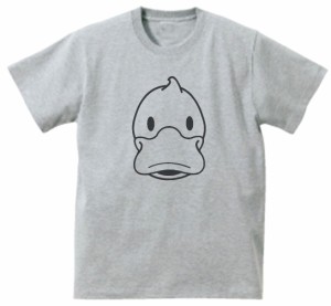 動物　生き物　アヒル　Tシャツ　グレー