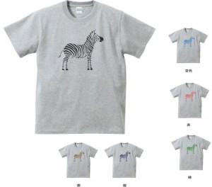 動物　生き物　シマウマ　Tシャツ　グレー