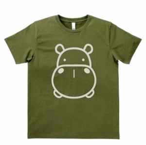 動物　生き物　カバ　Tシャツ　カーキー