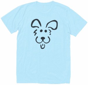 動物　生き物　犬　イヌ　Tシャツ　水色