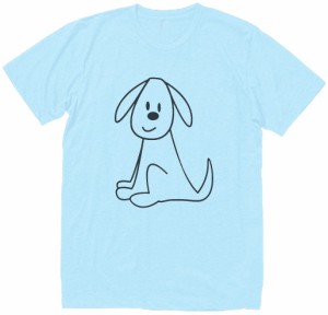 動物　生き物　犬　イヌ　Tシャツ　水色