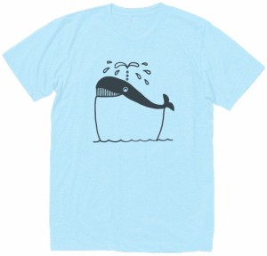 動物　生き物　クジラTシャツ　水色