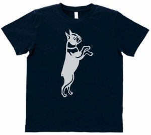 動物　生き物　フレンチブルドッグ　Tシャツ　ネイビー