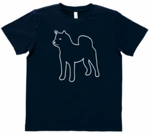 動物　生き物　柴犬　Tシャツ　ネイビー