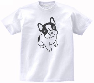 動物　生き物　フレンチブルドッグ　Tシャツ　白色