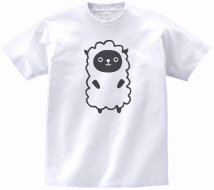 動物　生き物　ヒツジ　羊Tシャツ　白色