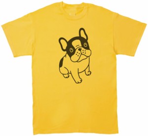 動物　生き物　フレンチブルドッグ　Tシャツ　イエロー