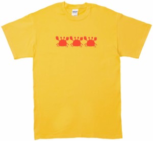 おもしろ　生き物　カニ　カニ　カニ　Tシャツ　イエロー