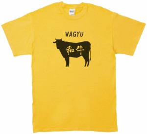 食べ物　和牛　Tシャツ　イエロー