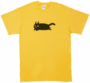 動物　生き物　おもしろ　ネコ　Tシャツ　イエロー