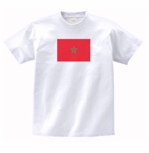 国　国旗　Tシャツ　モロッコ　白