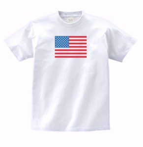 国　国旗　Tシャツ　アメリカ合衆国　白