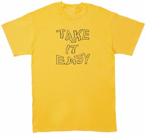 TAKE IT EASY　文字　Tシャツ　イエロー