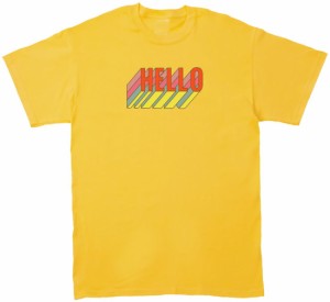 HELLO　文字　Tシャツ　イエロー