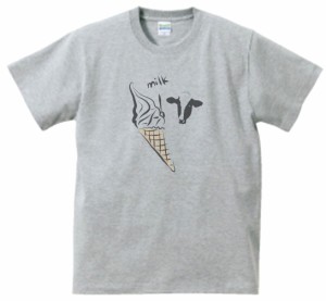 牛乳ソフト　食べ物・飲み物　Tシャツ　グレー