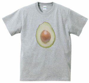 アボカド　食べ物・飲み物・野菜　Tシャツ　グレー