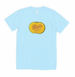 食べ物　野菜　Tシャツ　パンプキン　水色