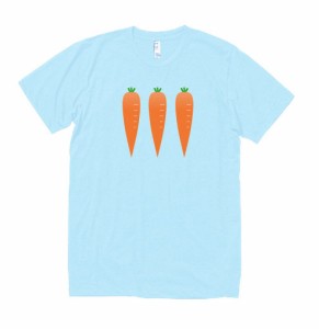 食べ物　野菜　Tシャツ　キャロット　水色