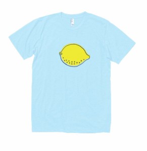 食べ物　野菜　Tシャツ　レモン　水色