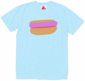 ホットドッグ　食べ物・飲み物　Tシャツ　水色