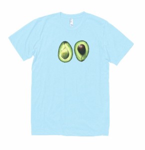 食べ物　野菜　Tシャツ　アボカド　水色