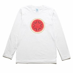 スイカ断面　食べ物　飲み物　野菜　長袖Tシャツ　ロングスリーブ