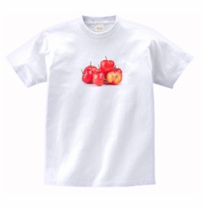 食べ物　野菜　Tシャツ　アセロラ　白