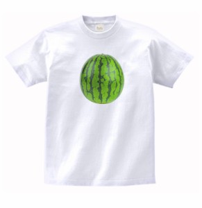 食べ物　野菜　Tシャツ　スイカ　白