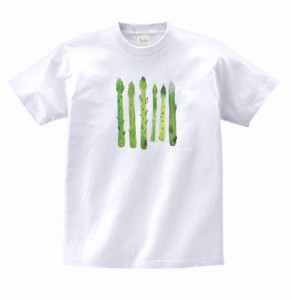 食べ物　野菜　Tシャツ　アスパラガス　白