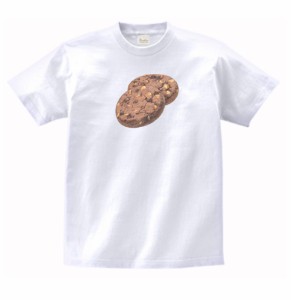 食べ物　野菜　Tシャツ　チョコチップクッキー　白