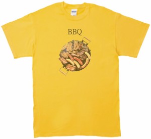 食べ物・飲み物　BBQ　Tシャツ　イエロー