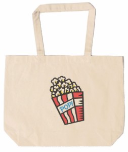 ポップコーン　トートバッグ　キャンバス　12oz　綿100％　ナチュラル色