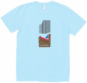 お菓子　バーコード　デザイン・アート　Tシャツ　水色