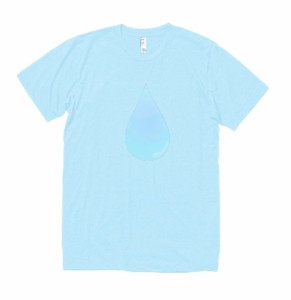 デザイン　Tシャツ　水滴　水色