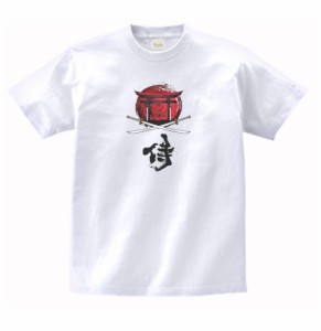 デザイン　Tシャツ　侍　白