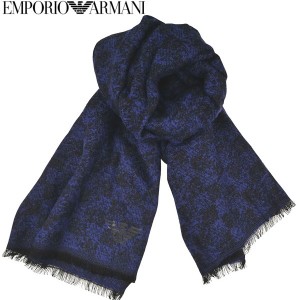 エンポリオ・アルマーニ マフラー スカーフ ロイヤルブルー系 EMPORIO ARMANI イタリー製  625247-F322 22AW ギフト プレゼント 贈答品