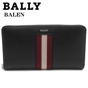 BALLY バリー ラウンドジップ式長財布 ファスナー小銭入れ付 ブラックｘレッド メンズ財布 BALEN バレン 6302796