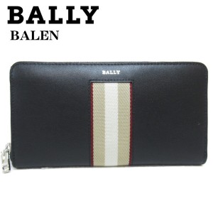 BALLY バリー ラウンドジップ式長財布 ファスナー小銭入れ付 ブラックｘパラディオ メンズ財布 BALEN バレン 6302797