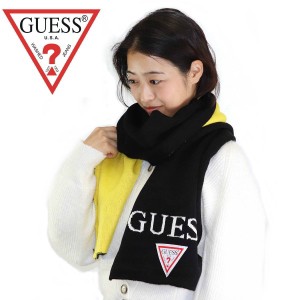 ゲス GUESS マフラー スカーフ イエロー系 ワンポイントロゴ 男女兼用 ユニセックスタイプ 8851DS 2018AW