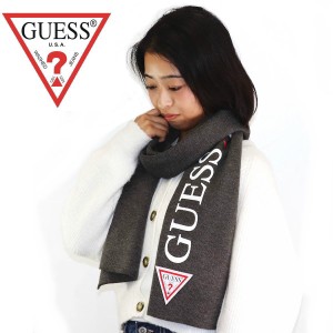 ゲス GUESS マフラー スカーフ グレー系 縦ロゴ 男女兼用 ユニセックスタイプ 8852DS 2018AW