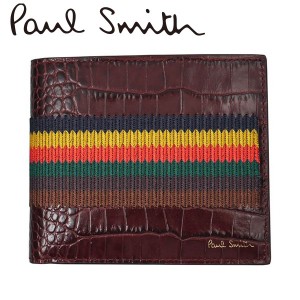 ポールスミス Paul Smith 小銭付2つ折り財布 型押しワニ ワインレッド M1A-4833-A4001328 ギフト プレゼント