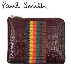 ポールスミス Paul Smith 小銭付2つ折り財布 型押しワニ ワインレッド M1A-5303-A4001328 ギフト プレゼント