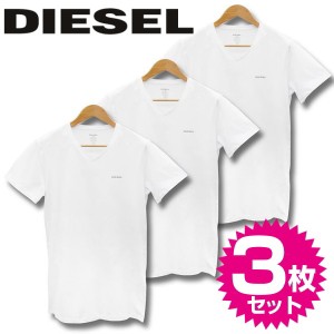 ディーゼル DIESEL アンダーウエア VネックTシャツ ホワイト コットン100％ 3枚セット Sサイズ Mサイズ Lサイズ