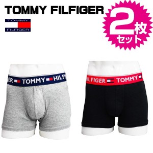 TOMMY HILFIGER トミーヒルフィガー ボクサーパンツ トランクス2枚セット ブラック グレー Mサイズ 81〜92cm対応 099MULTI-M