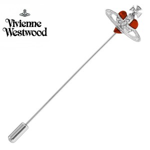 Vivienne Westwood ヴィヴィアン・ウエストウッド ピンズ ラペルピン シルバーレッド DIAMANTE HEART 65040034-02p418 ギフト プレゼント