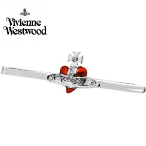 Vivienne Westwood ヴィヴィアン・ウエストウッド タイバー ネクタイピン DIAMANTE HEART シルバーレッド 65050033-02p418 ギフト プレゼ