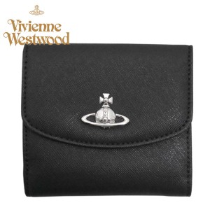 ヴィヴィアン・ウエストウッド Vivienne Westwood  レデイス財布 2つ折り財布 ブラック ビクトリア イタリー製 20ss ギフト プレゼント