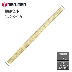 伸縮バンド ステンレス鋼 エバータイプ 金 時計際幅：10・12ｍｍに対応可 メール便利用で送料無料（代引き不可）